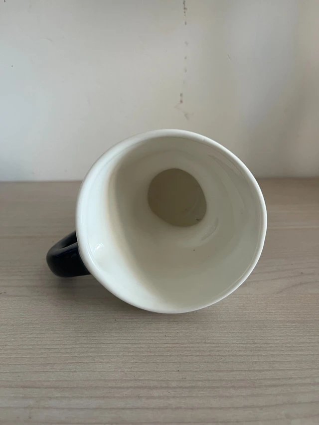 大柄环陶瓷杯样品俯视实拍
